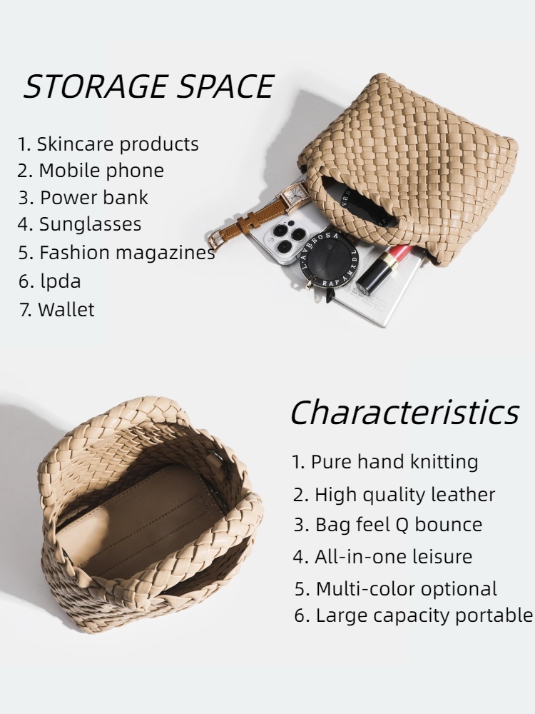 Bolso de mano tipo cubo tejido - Luxury Bags On Sales reseña y precio